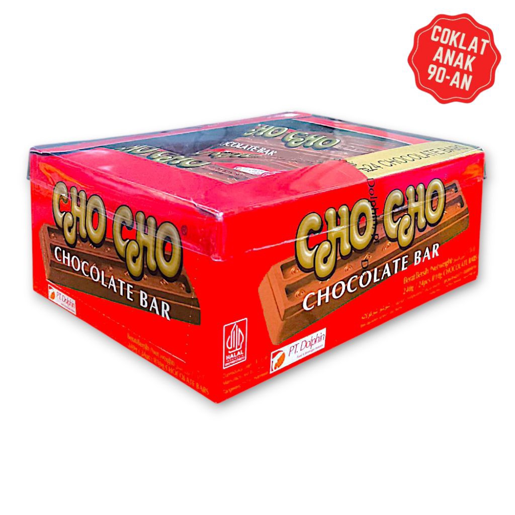 

CHO CHO CHOCOLATE BAR [1 BOX ISI 24 PCS x 14 Gram] Cokelat Batang Jadul Manis Murah Snack Cokelat Susu Enak Legendaris Bikin Nostalgia Jaman SD Dulu