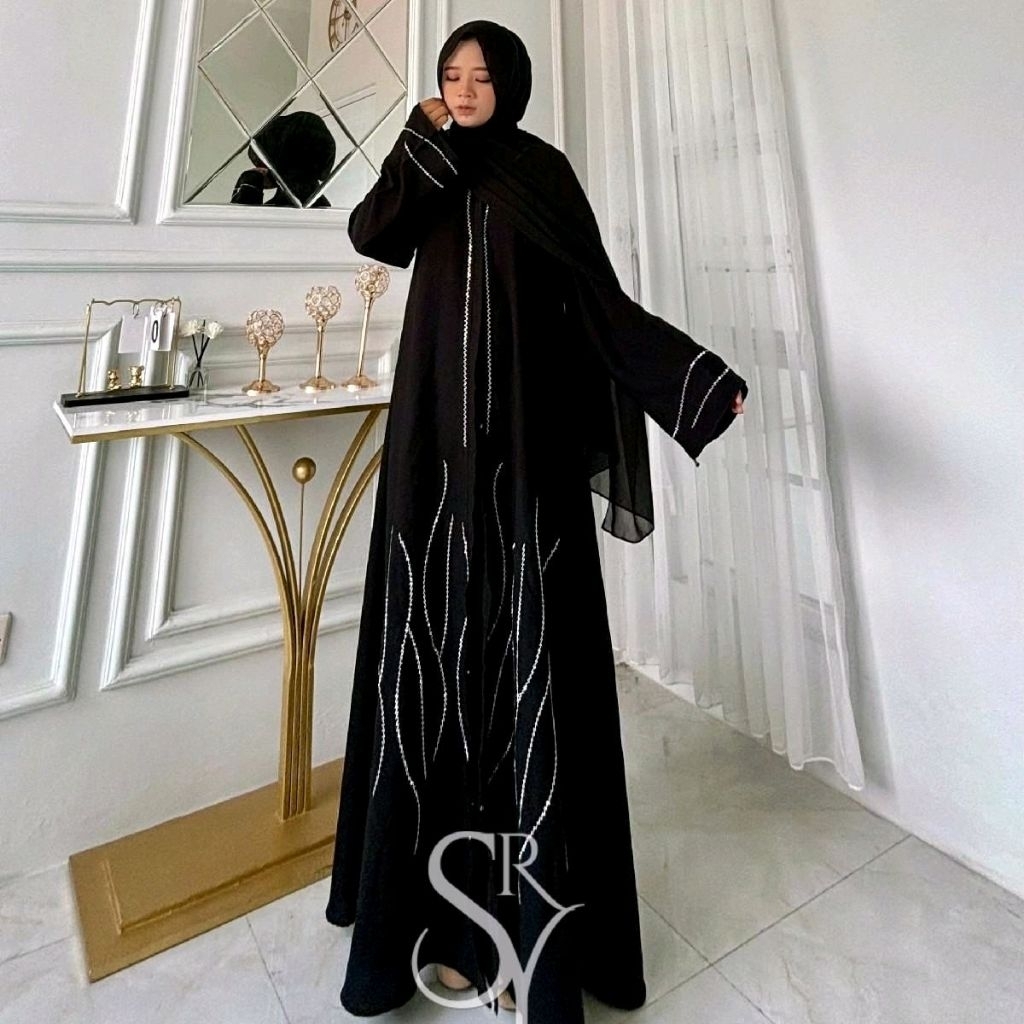 GAMIS ABAYA KAYRO OUTER// ABAYA MEWAH // ABAYA HITAM // GAMIS TERBARU // ABAYA DUBAI // ABAYA ARAB /