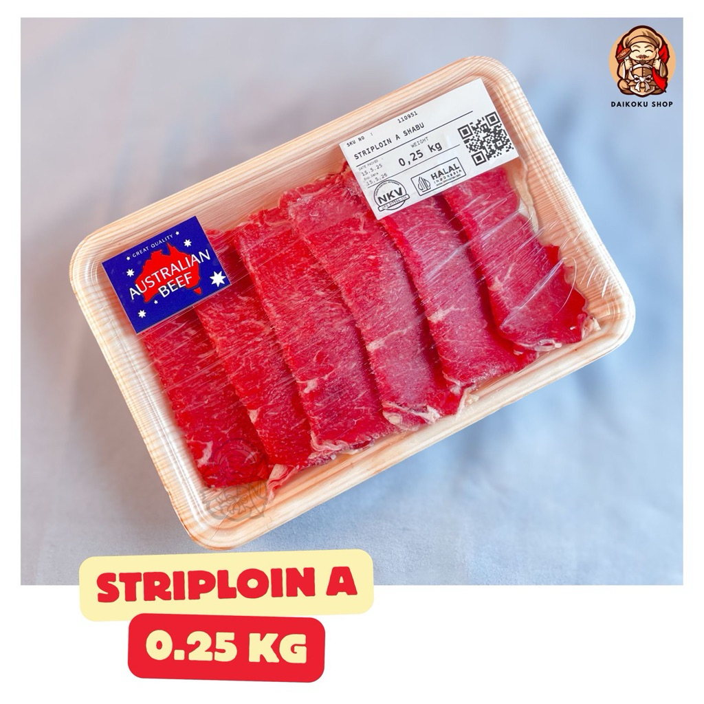 

Frozen Beef AUSTRALIAN STRIPLOIN shabu cut 250gr & 500gr