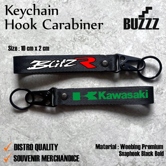 KUNCI BLITZ R  - KARABINER KAWASAKI JOY BLITZ - GANTUNGAN KUNCI KAWASAKI BLITZ R - PENGAIT STAINLES 