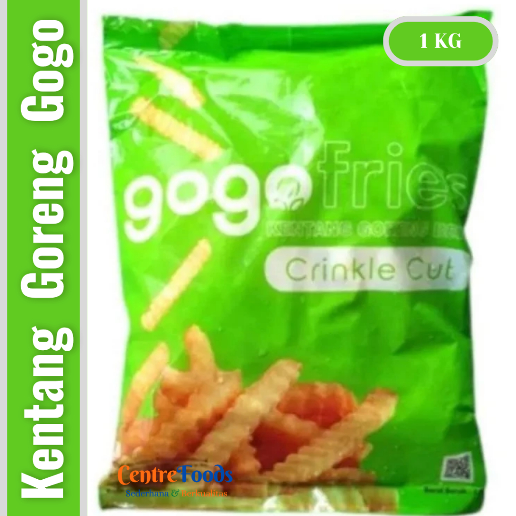

Kentang Goreng Beku Irisan Kerut - Crinkle Cut French Fries GOGO | 1 Kg [ Harga Per BKS ]