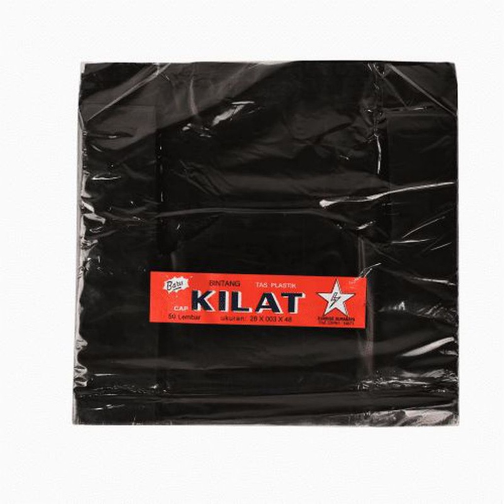Tas Kresek kilat/Kantong Kresek plastik/kresek belanja Cap Kilat HITAM uk15 21 28