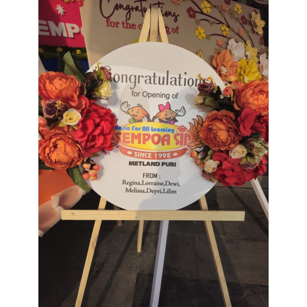 Papan Bunga Acrylic Bulat Organizer