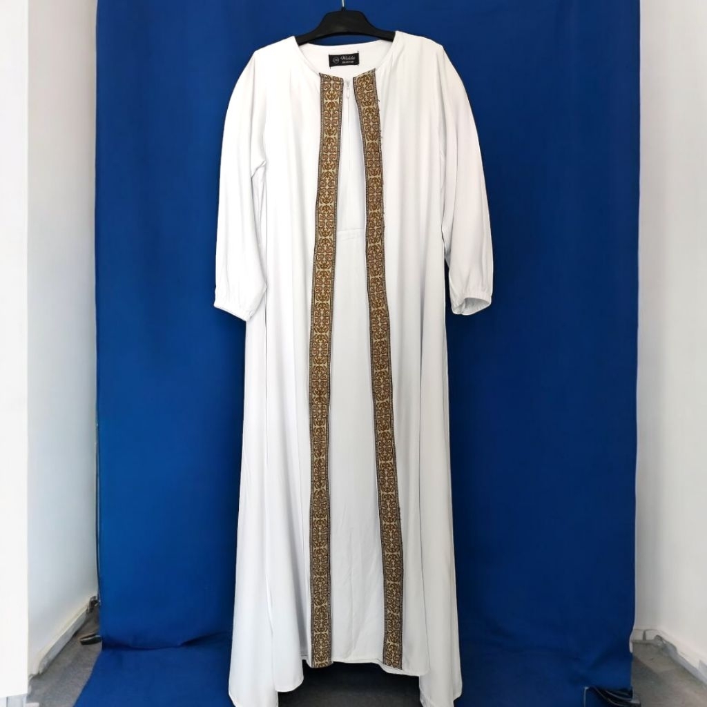 Gamis Putih Anak Abaya Putih Anak Perempuan Usia 5-12Tahun Bahan Rayon twill