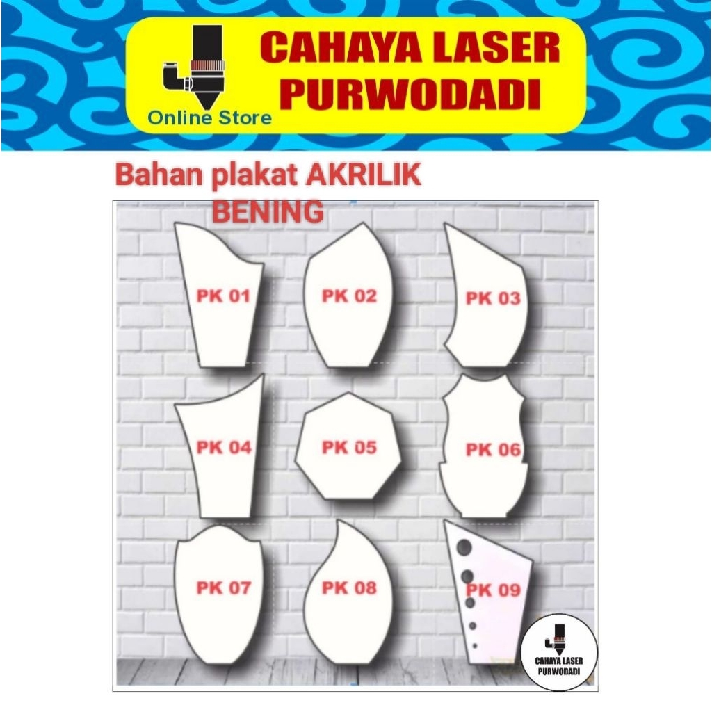 plakat polos akrilik / bahan plakat / plakat akrilik polos
