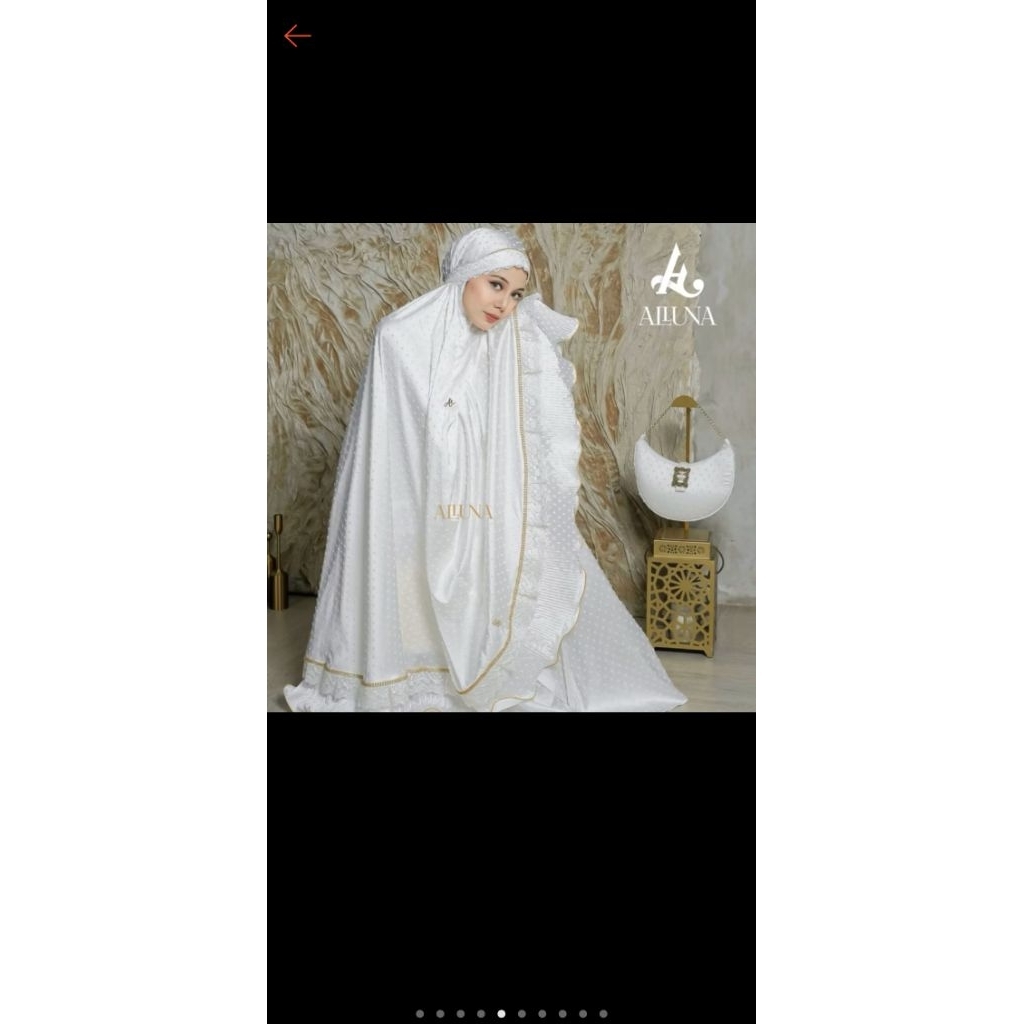 alluna lunala mukenah broken white silk uragiri & box hampers