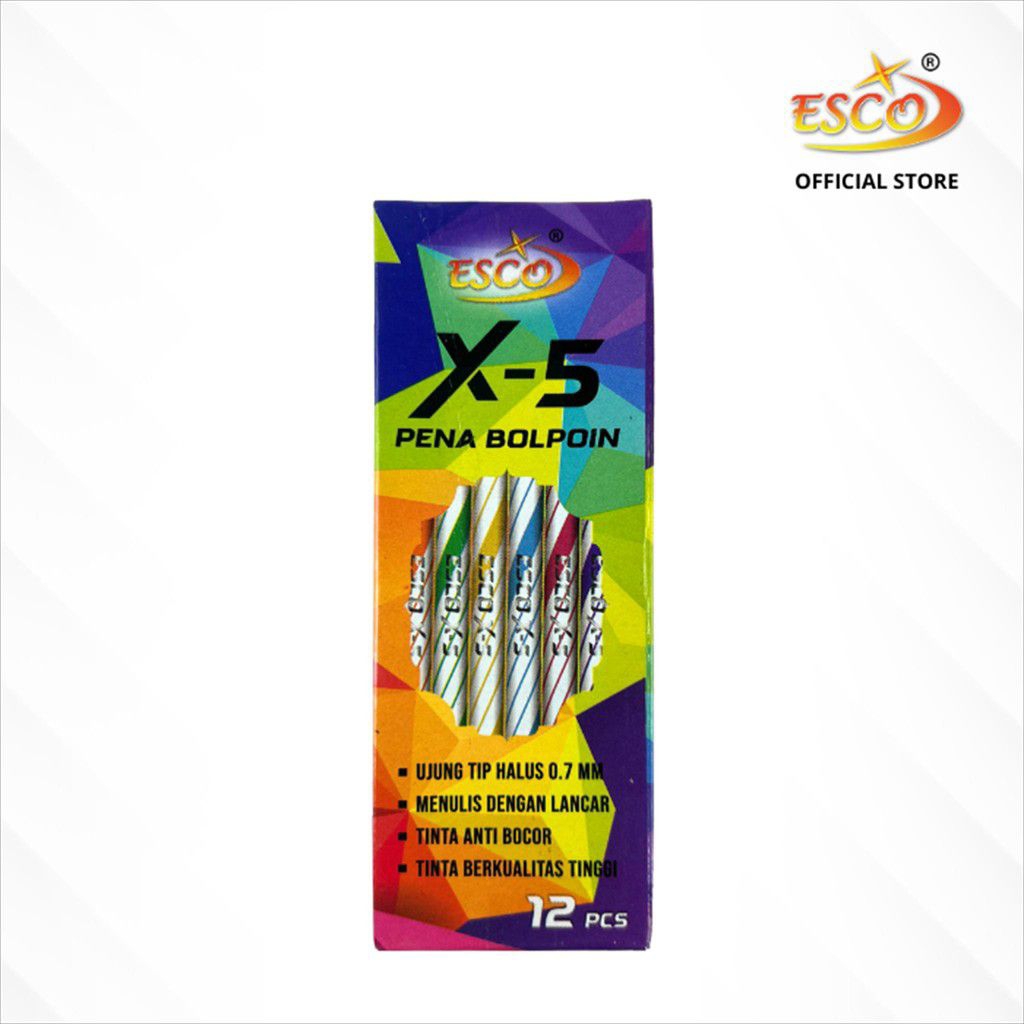 

Grosir Ecer Esco Ballpoint Ulir 0.7 mm Isi 12 Pcs X-5