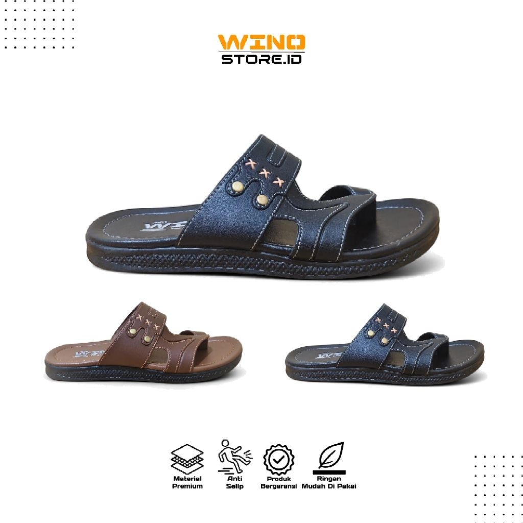 PRO WINO Sandal Jepit Jempol Kulit JJ 02 Sandal Pria Dewasa Outdoor