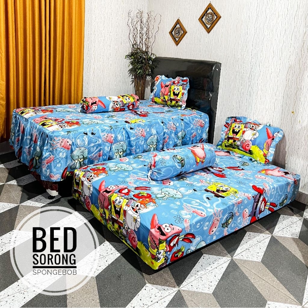 Sprei Sorong Karakter Spongebob Sprei Sorong Spongebob Squarepants Murah No. 3 Double Size 120x200