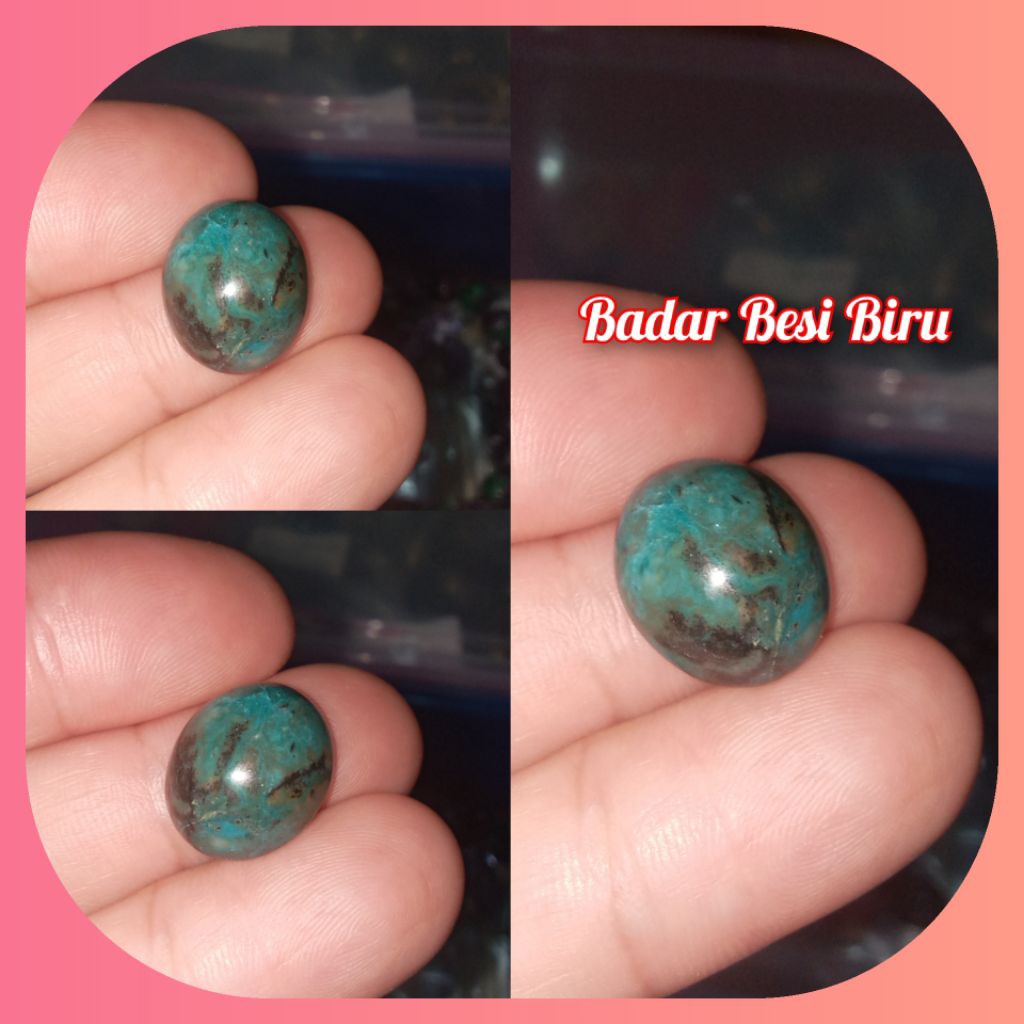 Batu badar besi biru batu antik batu asli natural