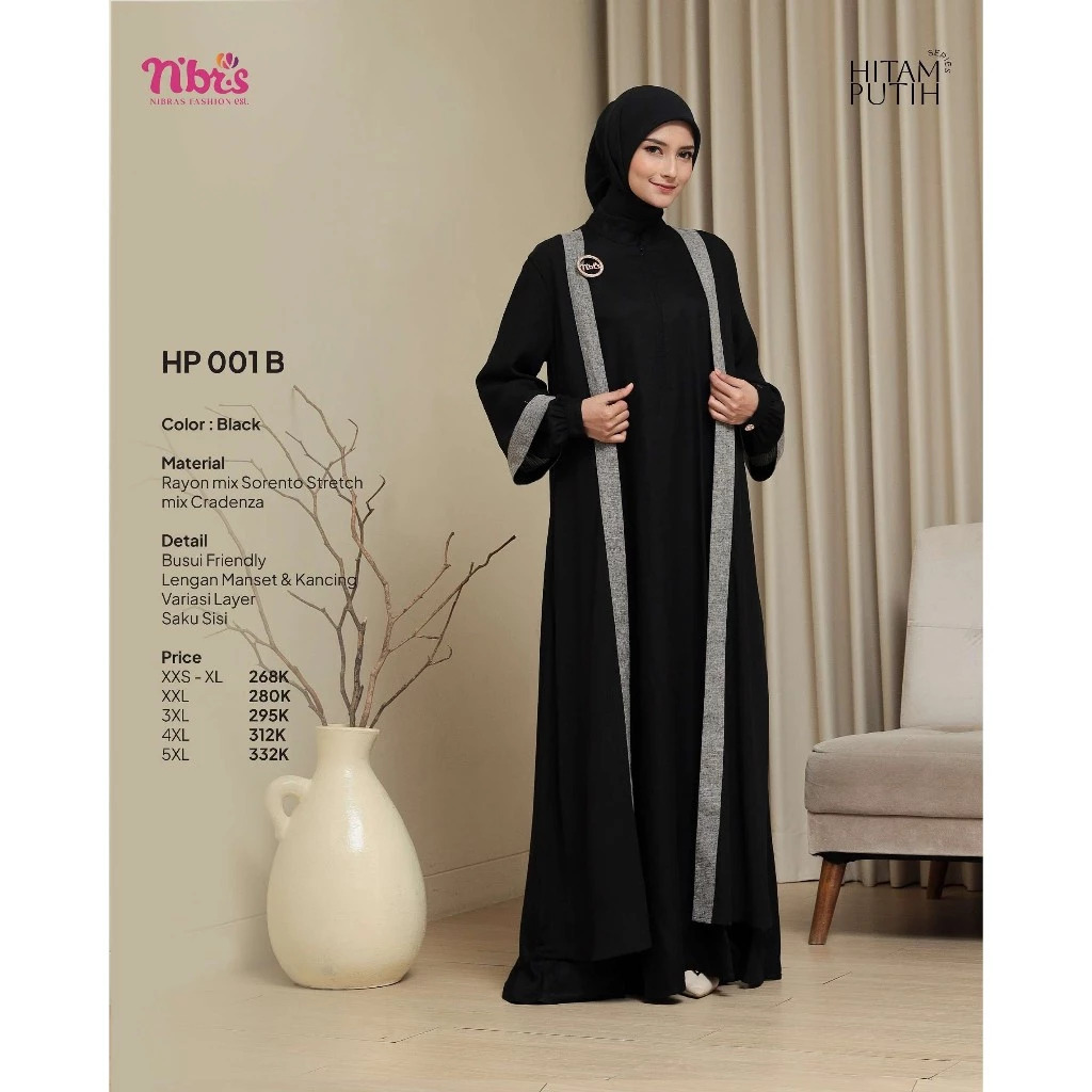 GAMIS NIBRAS TERBARU HP 001 C TANPA BROS ABAYA NIBRAS GAMIS ABAYA HITAM GAMIS, gamis hitam polos, ga
