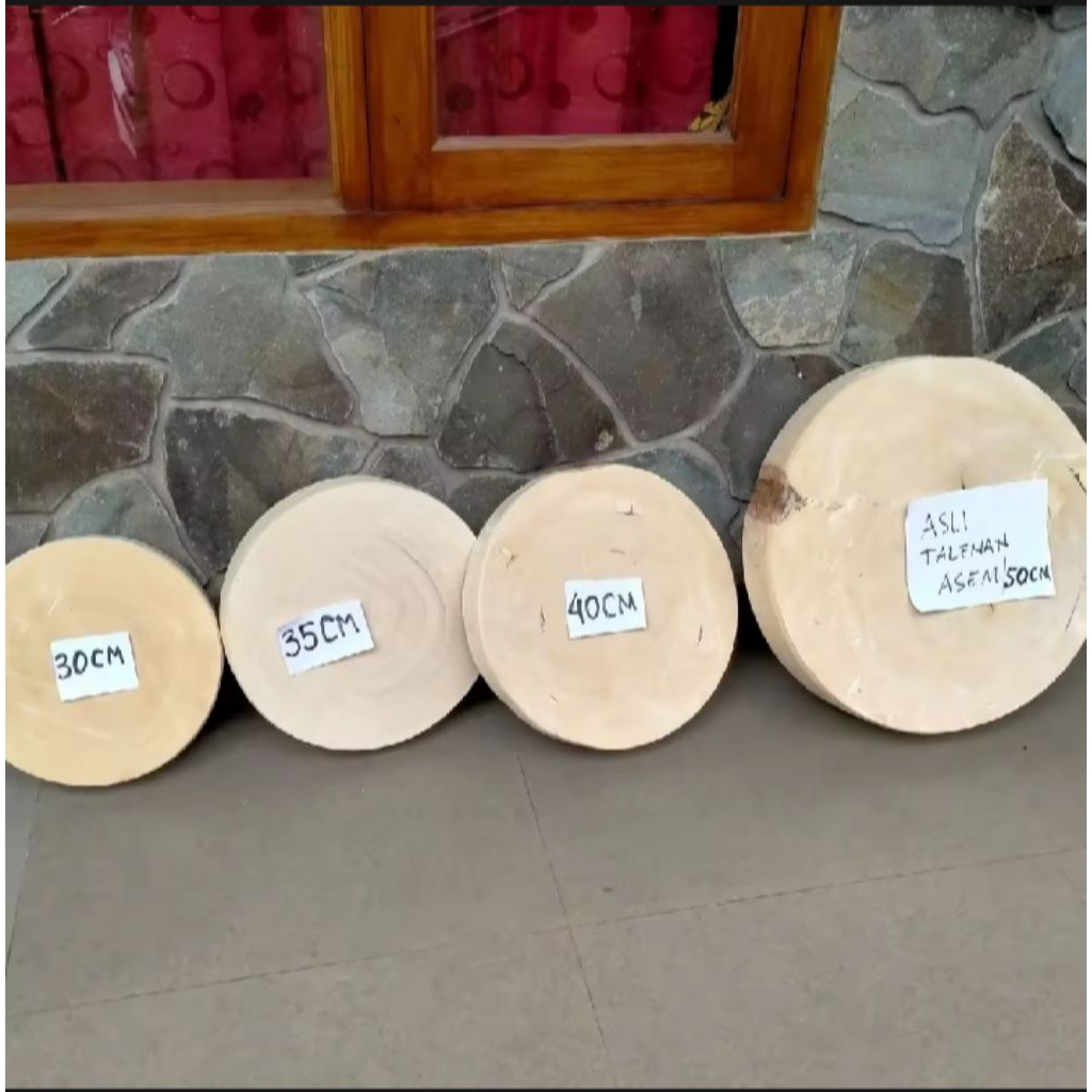 TALENAN UKURAN BULAT BESAR 50 CM/TALENAN KAYU DAGING/TALENAN POTONG AYAM/TALENAN POHON ASEM