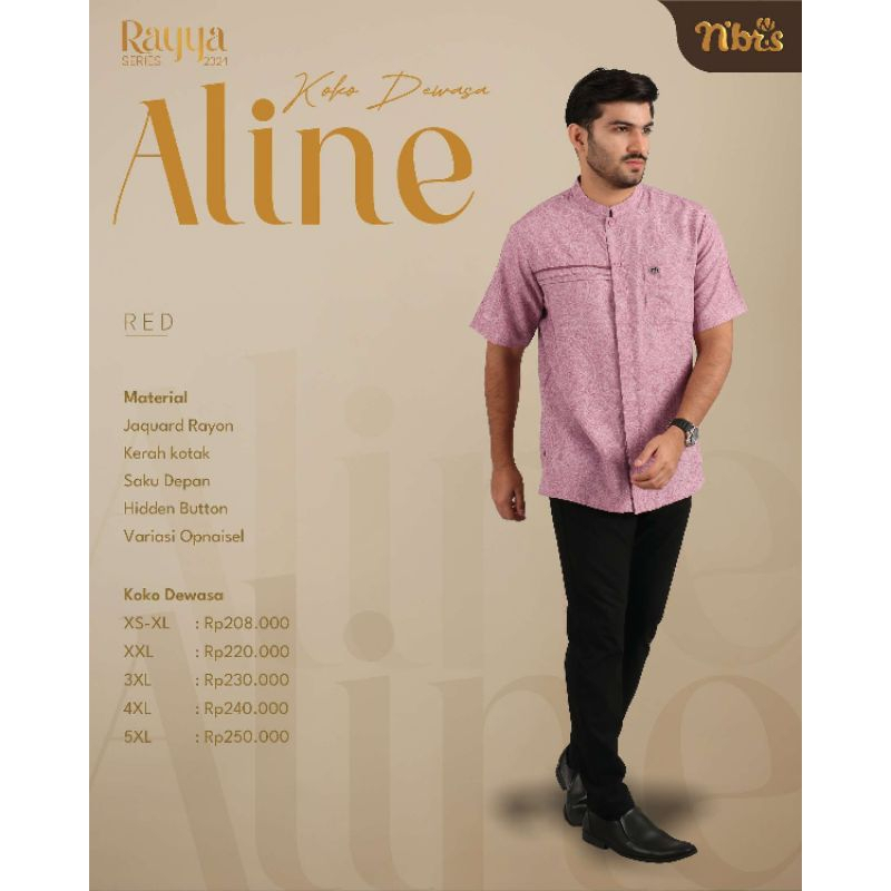 Serba Disc Koko Nibras Aline Red Atasan Lengan Pendek Jumbo Jacquard Rayon mix Baby Doll Premium