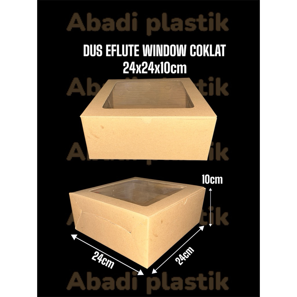 

DUS EFLUTE COKLAT/DUS BROWNIS/DUS KRAFT WINDOW/DUS KUE/DUS PARCEL- 24x24x10cm-MIN PEMBELIAN 5pcs