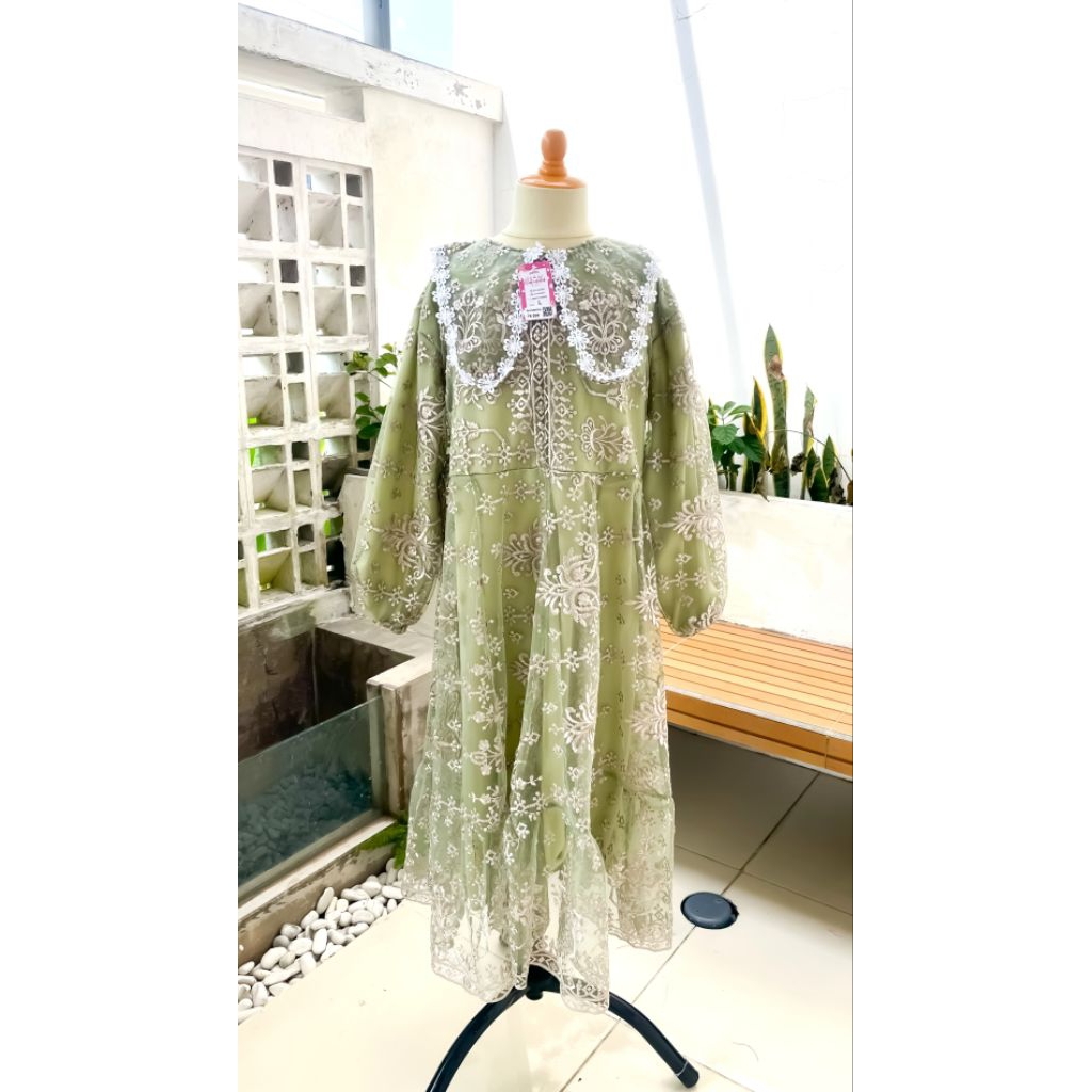 Gamis Brokat Anak (L) usia 7 - 8 tahun / Gamis Brokat Anak Valentino