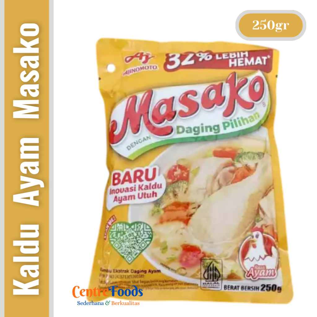 

Bumbu Penyedap Rasa - Kaldu Rasa Ayam MASAKO | 250gr [ Harga Per BKS ]