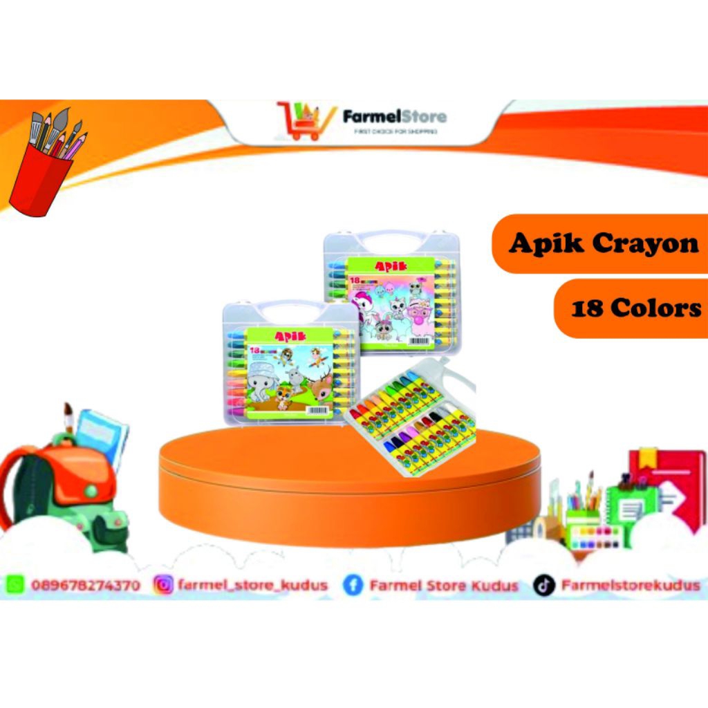 

Apik Crayon Oil Pastel OP-A18C (Isi 18Warna)