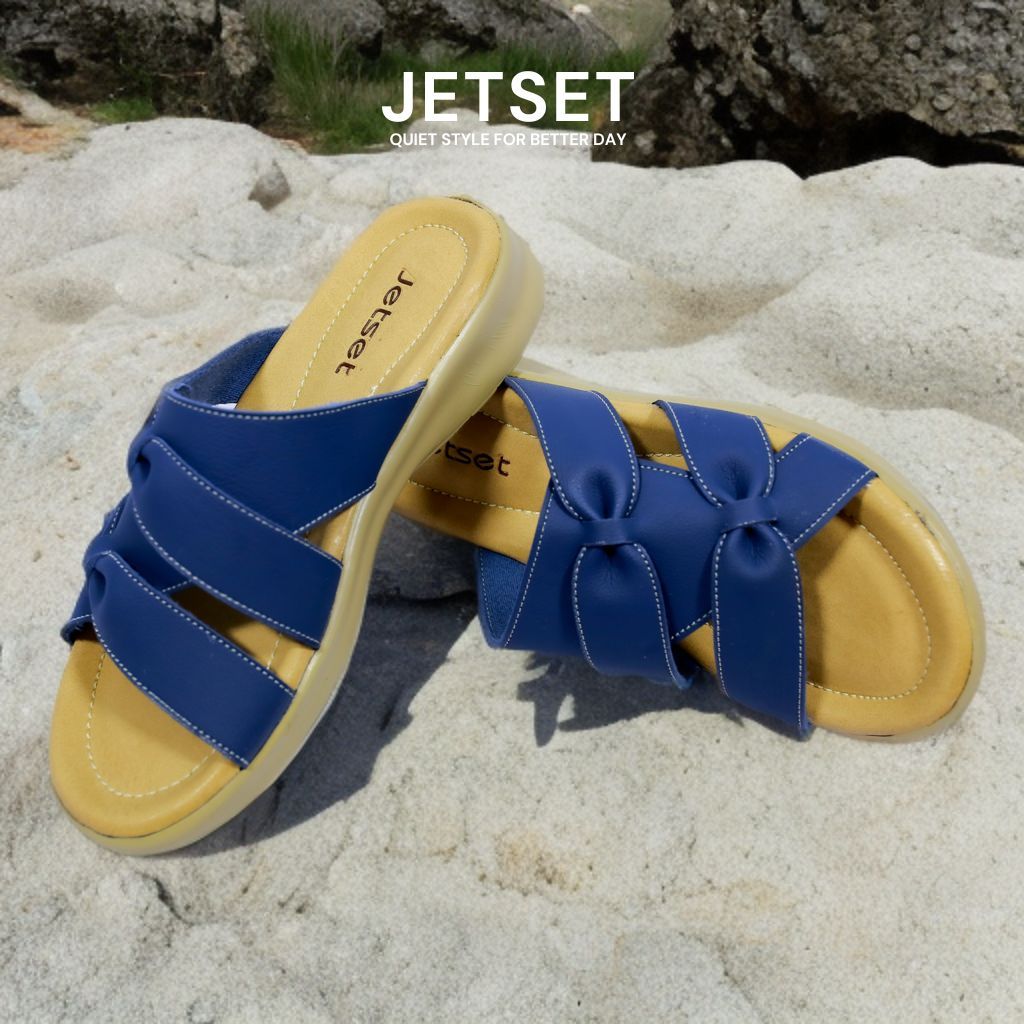 JETSET Sandal Pita Wanita Hak 2CM – Sandal Slip On Nyaman & Stylish | Sandal Karet Wanita Model