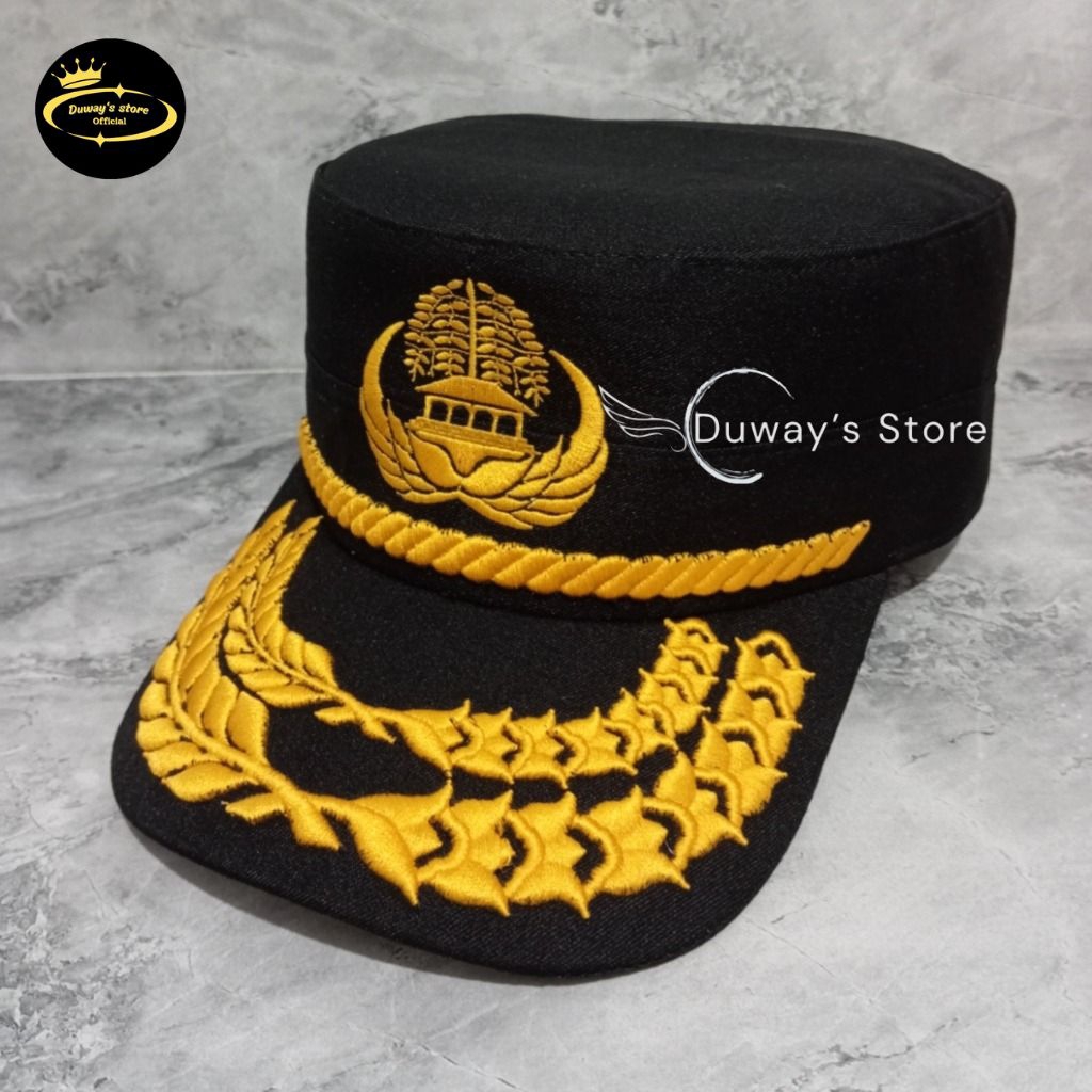 TOPI KOMANDO KORPRI GOL 4C - 4E HITAM FREE NAMA - TOPI KOMANDO KORPRI  DOUBLERAY HITAM