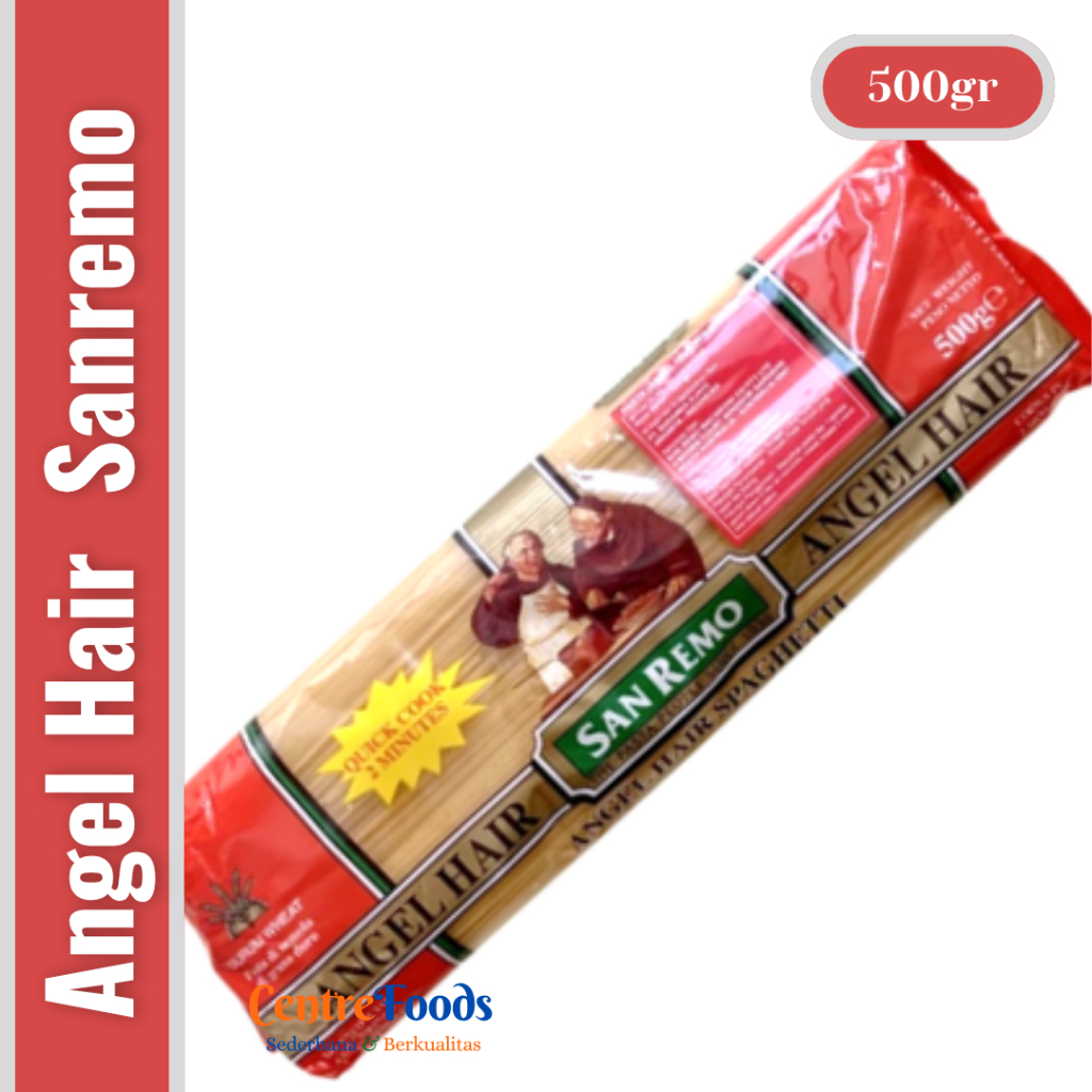 

Pasta Kering Jenis Lurus - Angel Hair SAN REMO | 500gr [ Harga Per BKS ]
