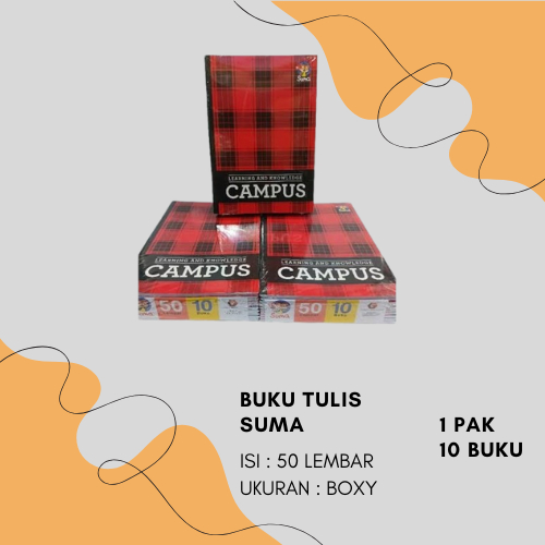 

BH01 Buku Tulis Campus 50 Lembar 1 Pak Buku Tulis Sekolah Kampus 1 Pack Isi 10 Panjang Dan Besar