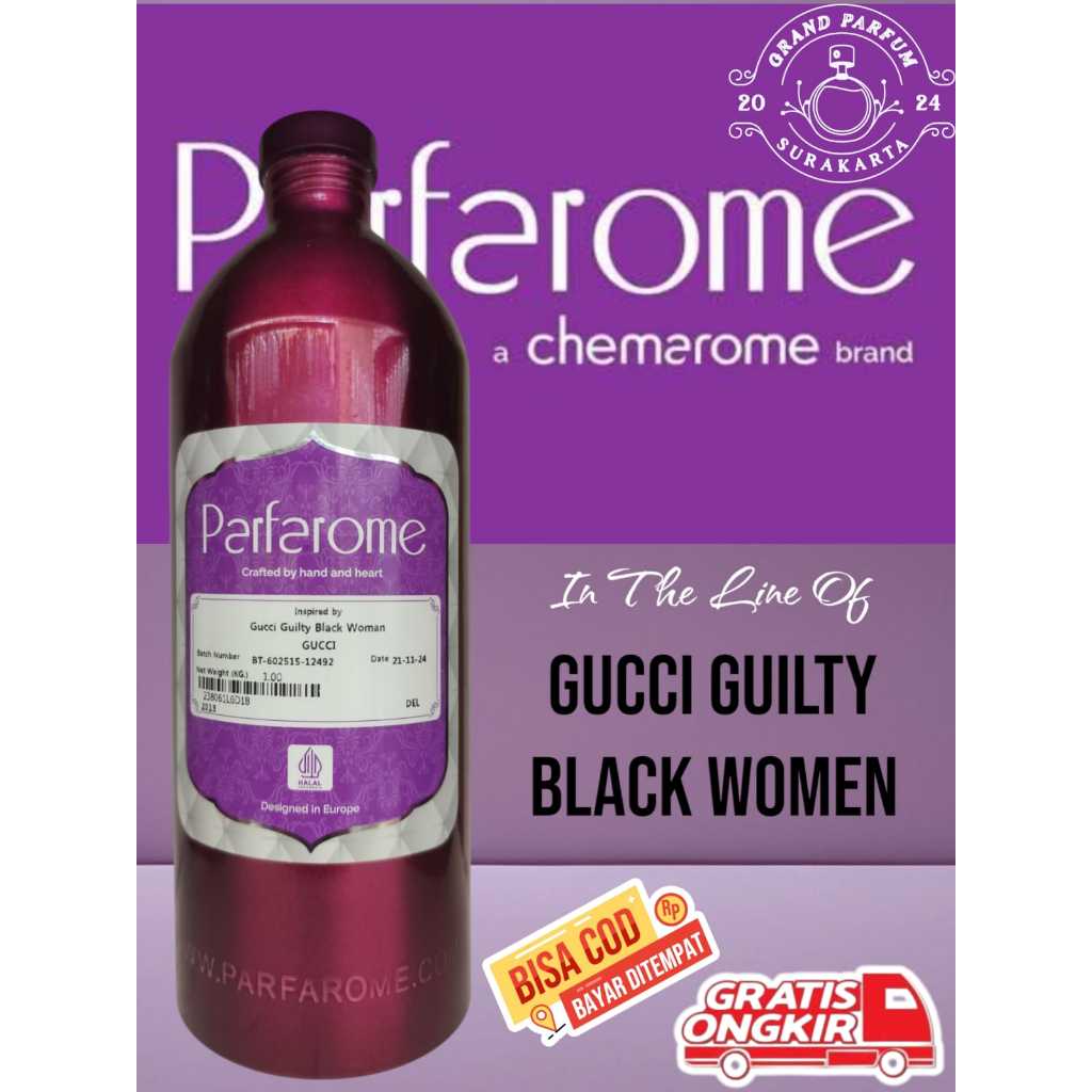 GUCI GUILTY BLACK WOMEN [ DELUXE ] BY PARFAROME KEMASAN SEGEL KALENG 1KG ( ORIGINAL )