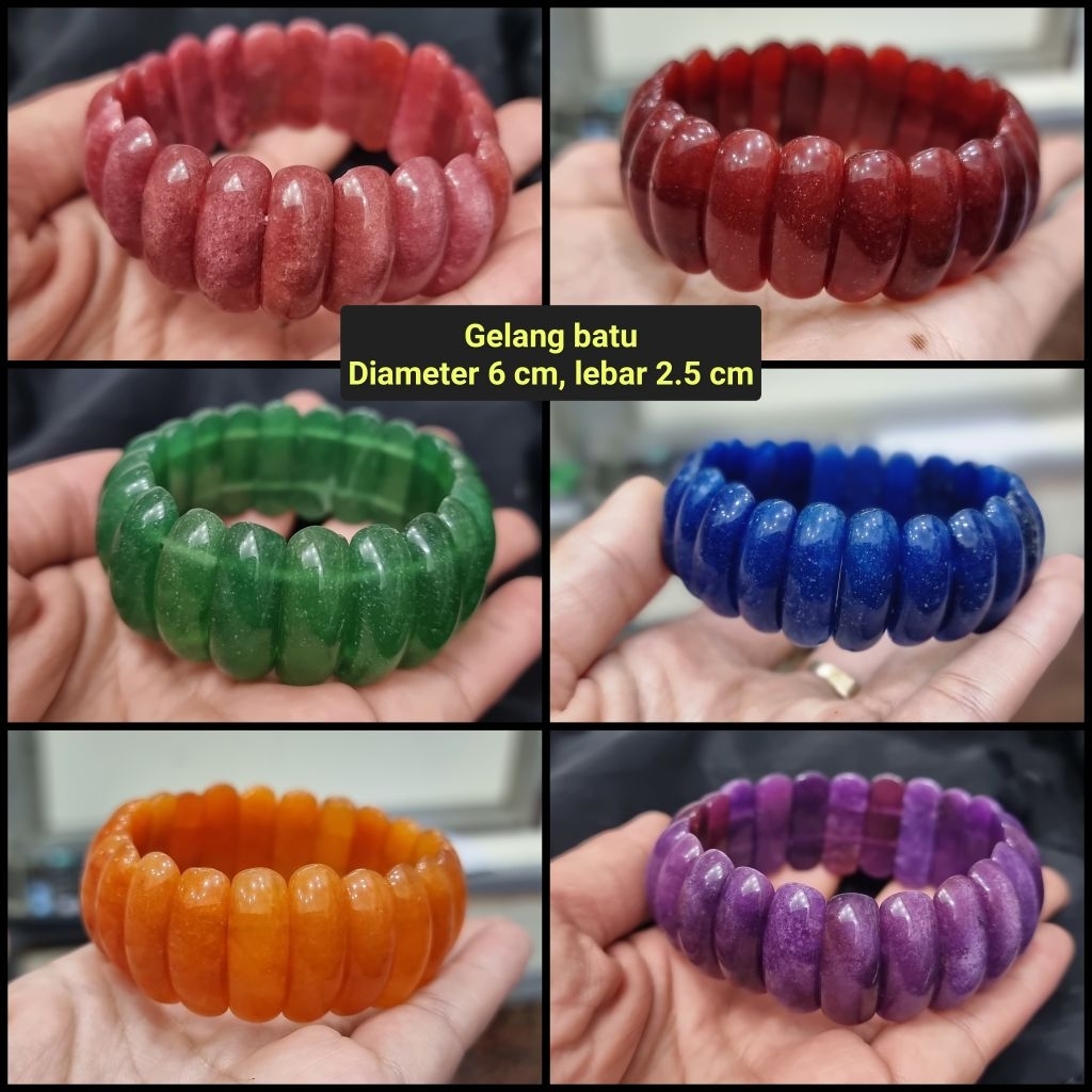 Gelang batu lebar 2.5 cm