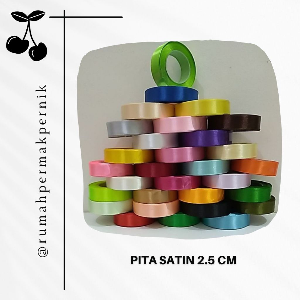

Pita Satin ukuran 1" atau 2.5 cm