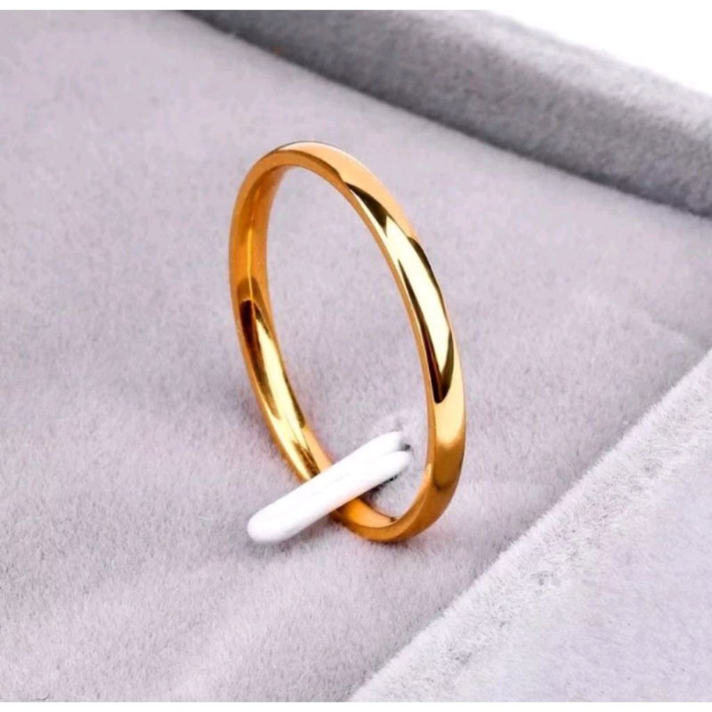 CINCIN TITANIUM COUPLE GOLD RING 2mm // CINCIN TITANIUM RINGS GOLD