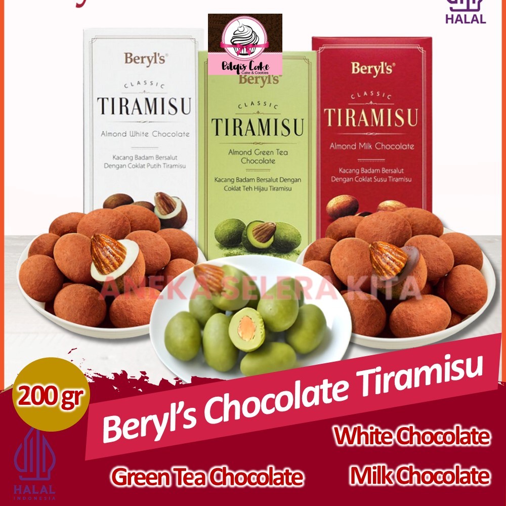 

Chocolate Beryl's Tiramisu 200 gram / Almond White, Milk and Green Tea Chocolate