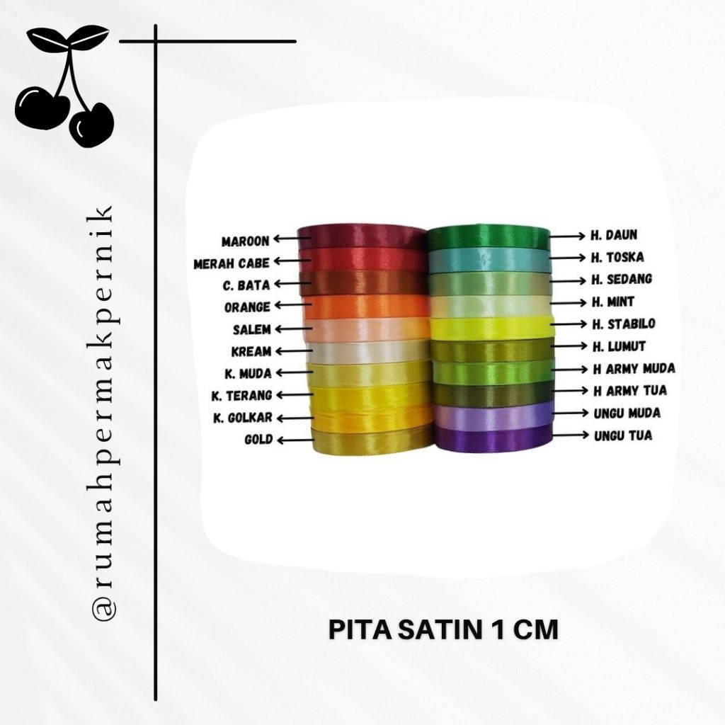 

Pita Satin 3/8" atau 1 cm