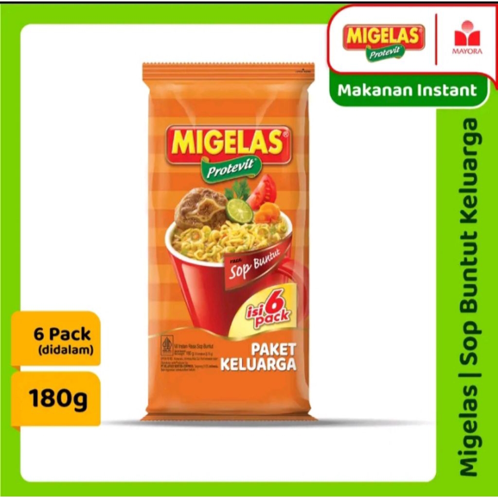 

Mi Gelas Mi Instant Paket Keluarga Rasa Sop Buntut isi 6 Sachet
