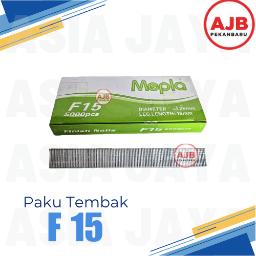 

(/KTK) PAKU TEMBAK F 15 ISI STAPLES AIR NAILER FINISH NAILS MEPLA PNEUMATIC GUN STALE