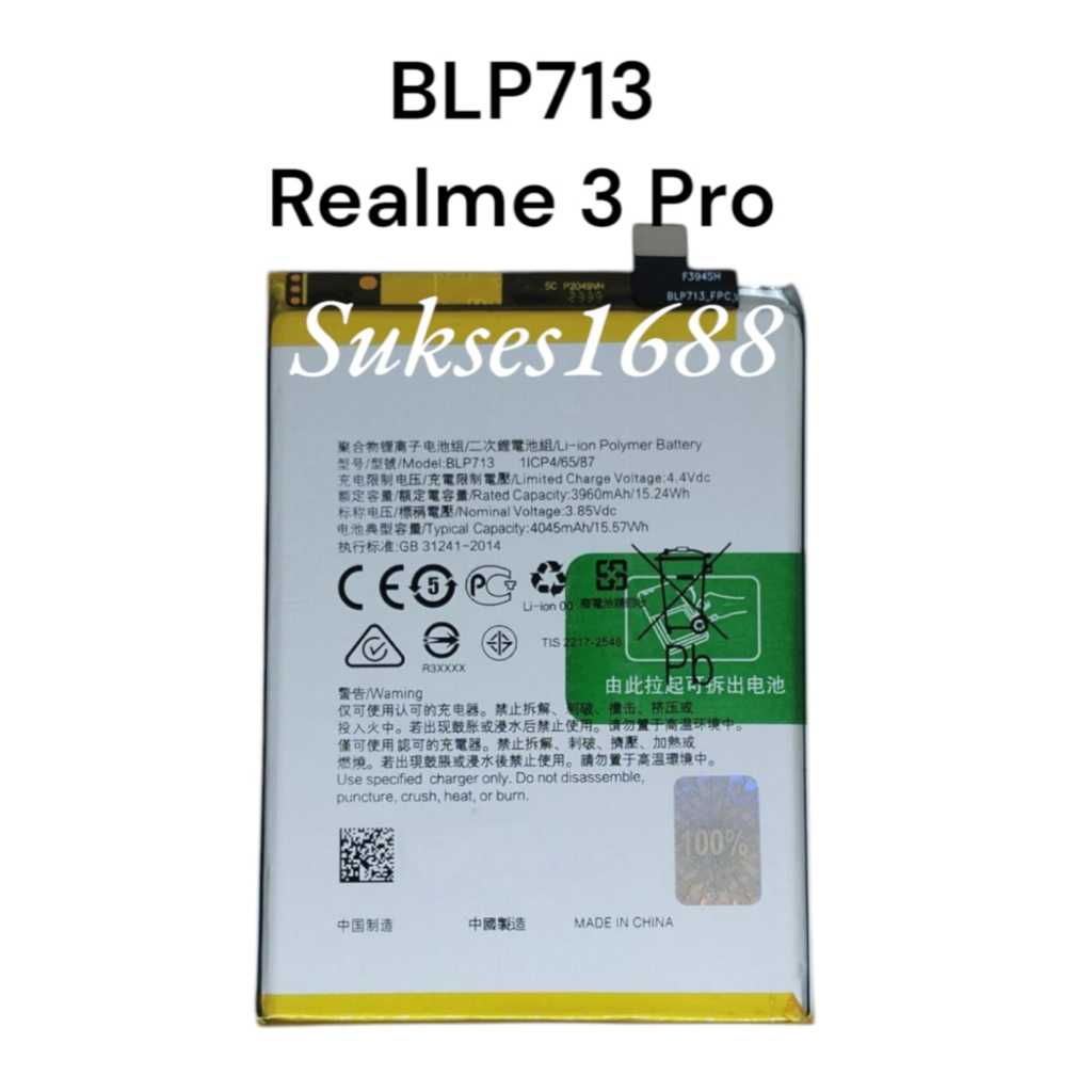 Baterai BLP713  Realme  3 Pro  BLP 713  blp713  blp 713 Original Battery Baterei Batre Batrai Batere