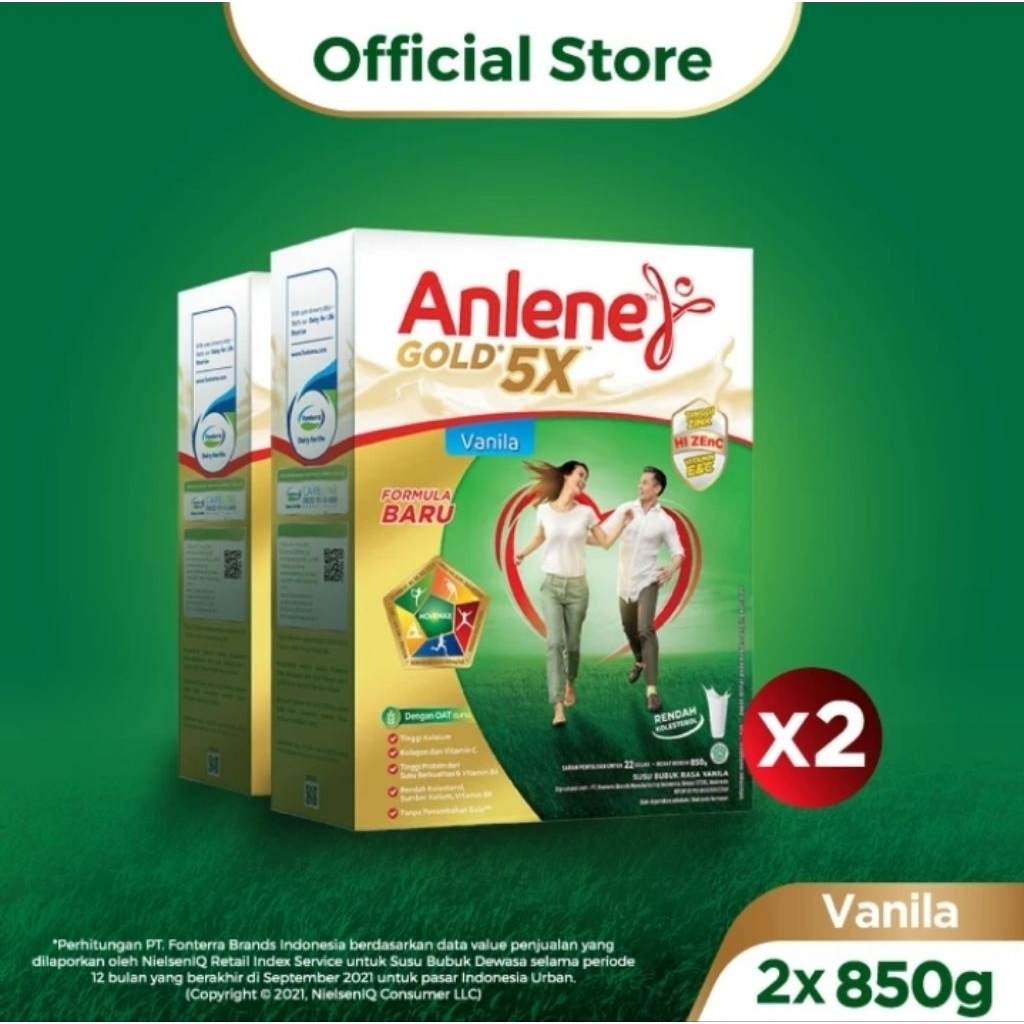 

Anlene Gold 5X Susu Bubuk Dewasa Vanila 2x850g - Tulang & Sendi