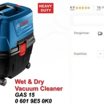 

BOSCH VACUUM CLEANER GAS 15 WET & DRY - (10 liter)