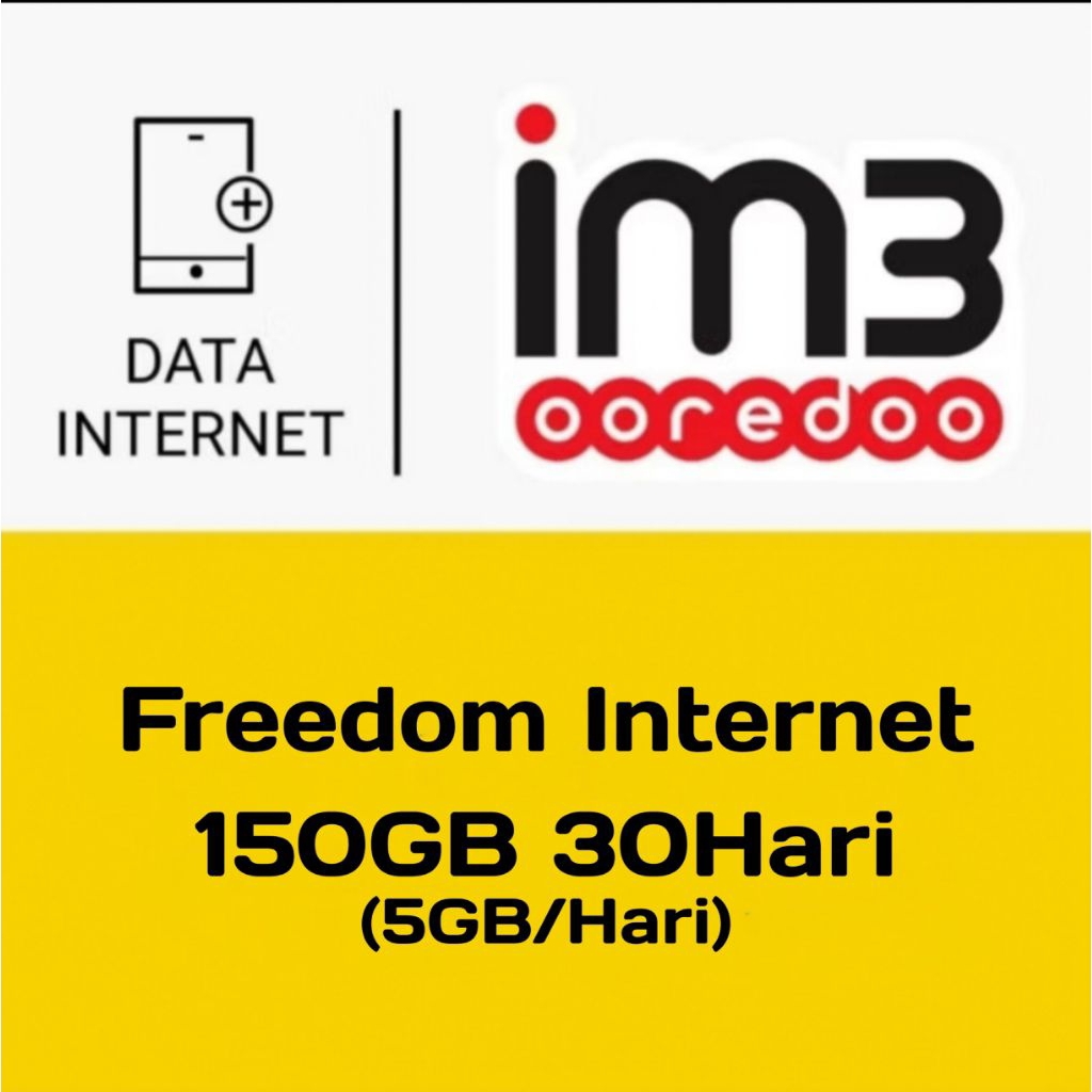 Paket/Kuota Indosat Ooredoo 150GB 30Hari (5GB/Hari) | Freedom Internet