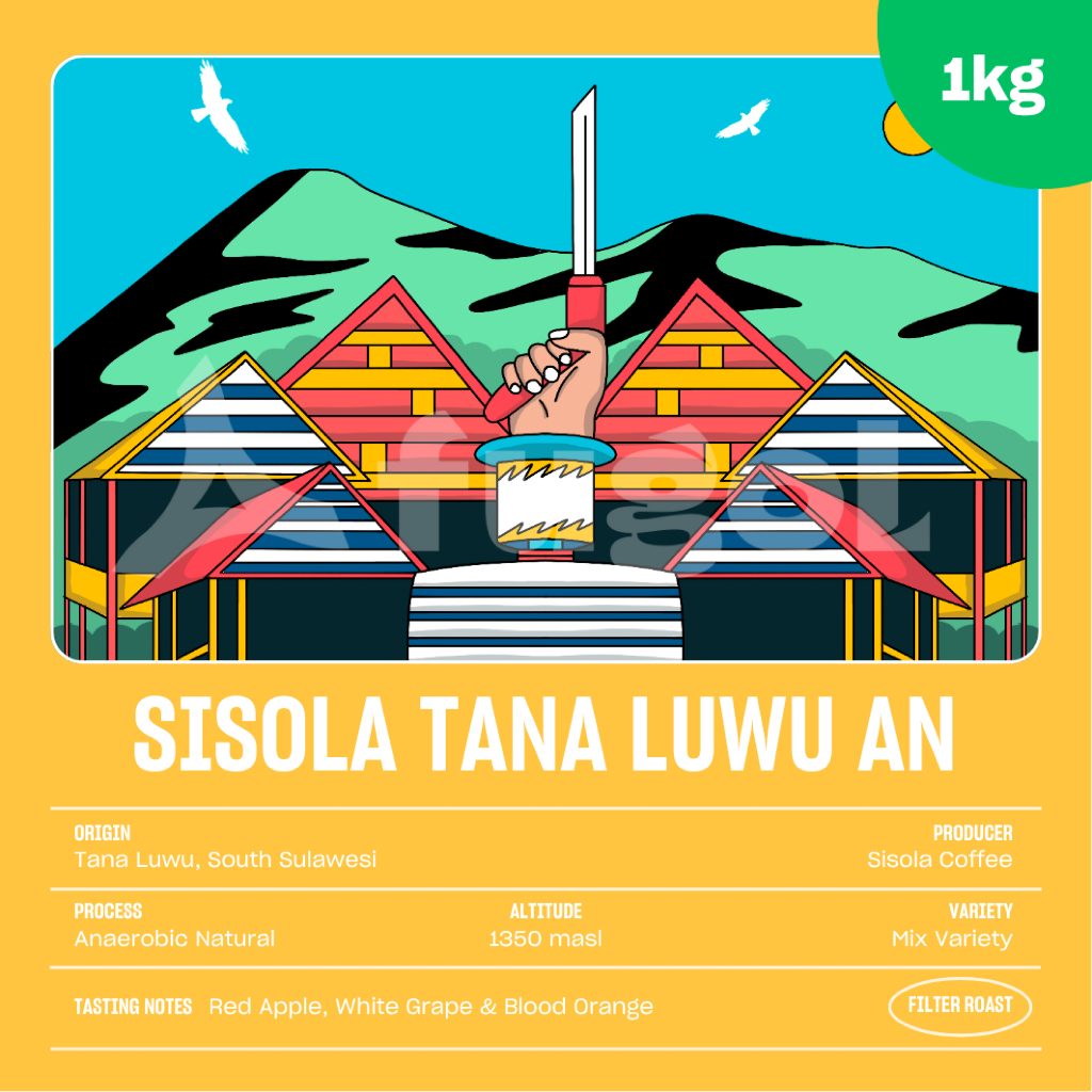 

Kopi Arabika Sisola Tana Luwu Anaerobic Natural (1 KG) Specialty Coffee Beans