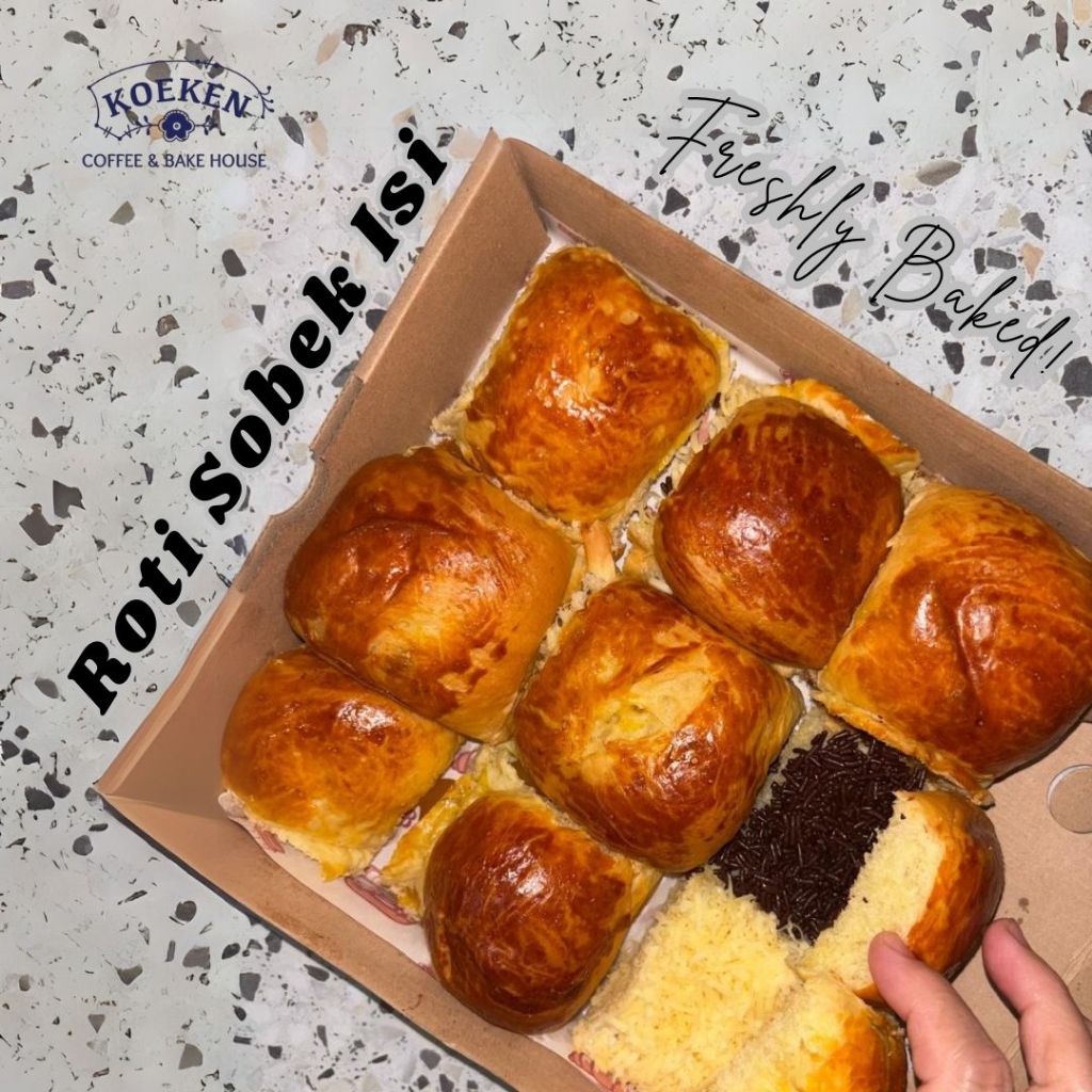 Roti Sobek isi 9 pcs Toping Mix - Roti Sobek Aneka Topping Keju Coklat Srikaya Pandan isi 9 roti Mur