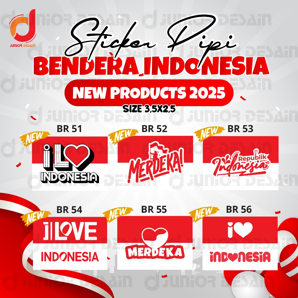 

Stiker Pipi Bendera 100 Pcs / Sticker Merah Putih / Sticker Bendera Tempel Pipi / Anak Dewas