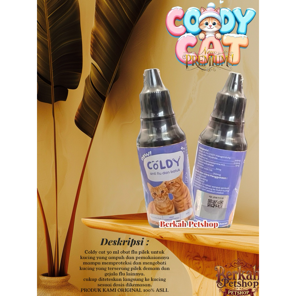 COLDY CAT drop 30ml obat flu pilek kucing