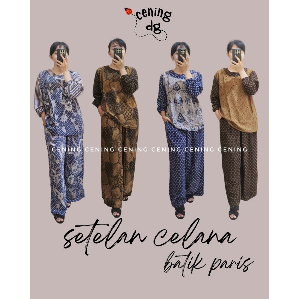 setelan batik celana kulot bahan paris • cening grosir solo