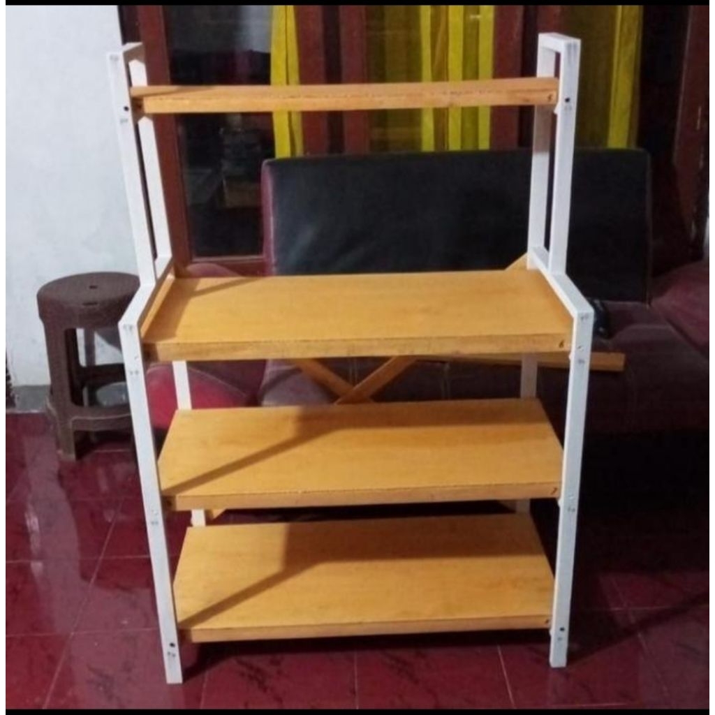 meja kompor 2 tungku 4 susun/meja microwave oven serbaguna