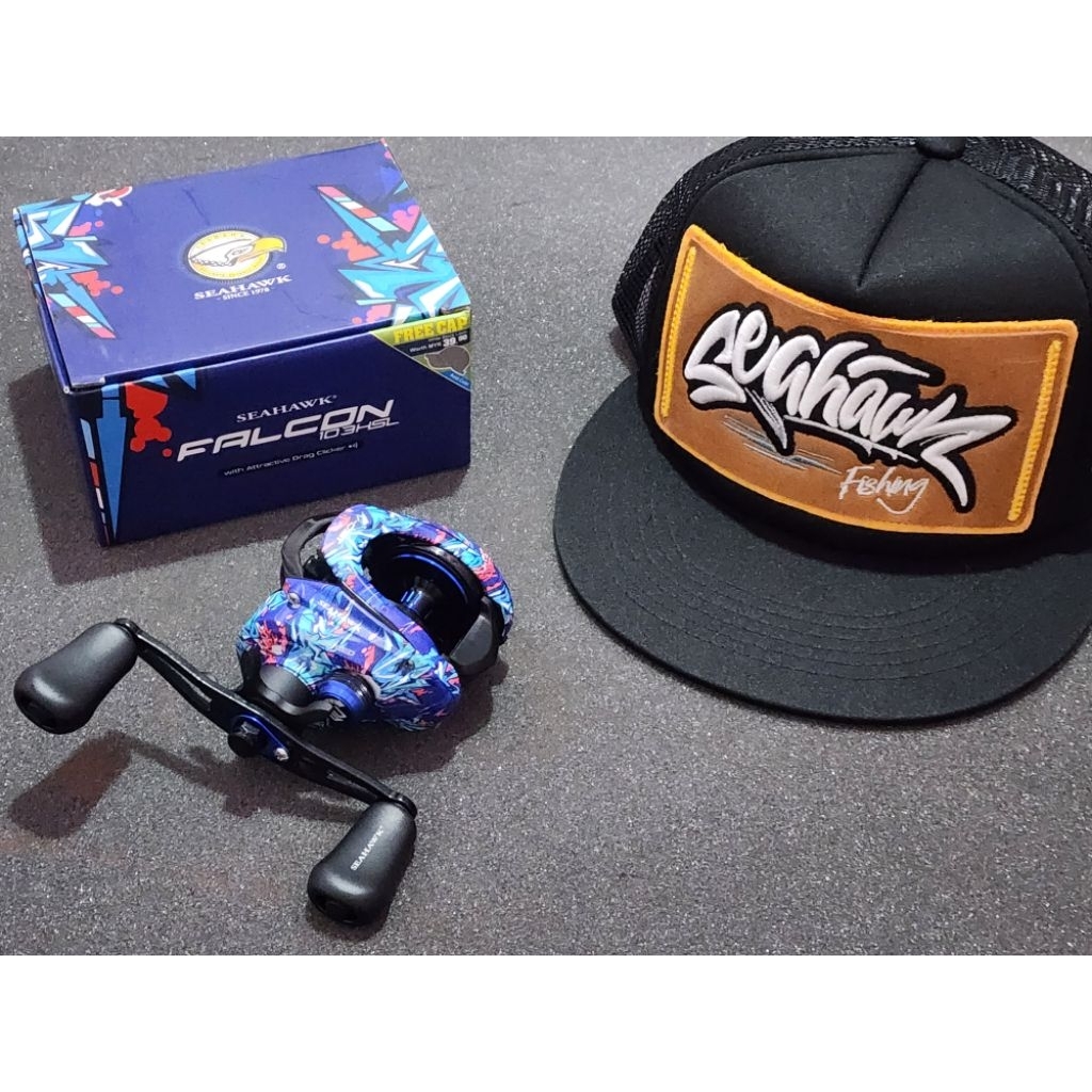 REEL BC BONUS TOPI  SEAHAWK FALCON 103HSL KIRI CLICKER DRAG