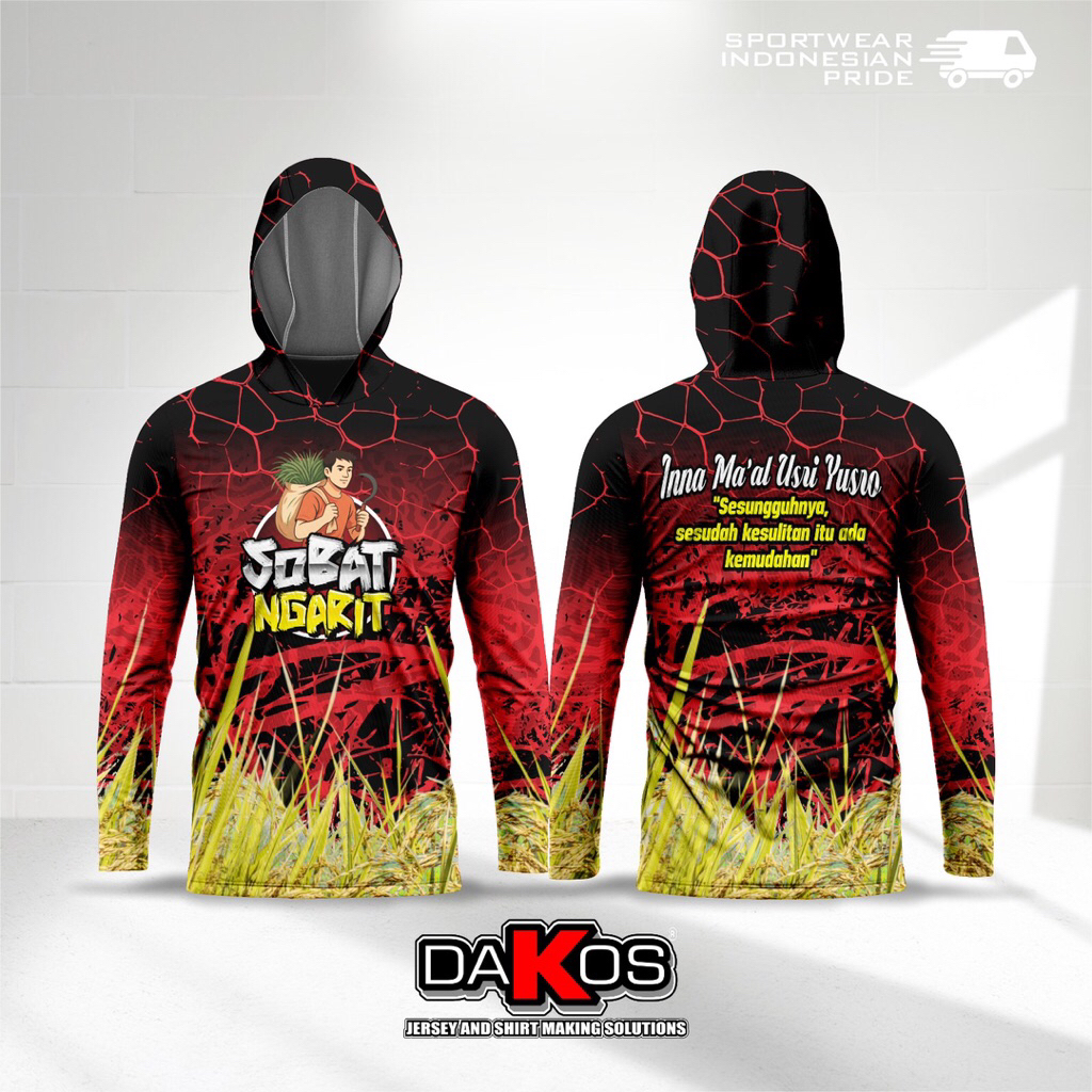 Jersey Sobat Ngarit Petani Lengan Panjang Fullprint Bahan Dryfit Adem / Kaos Kerja Basahan  Petani H