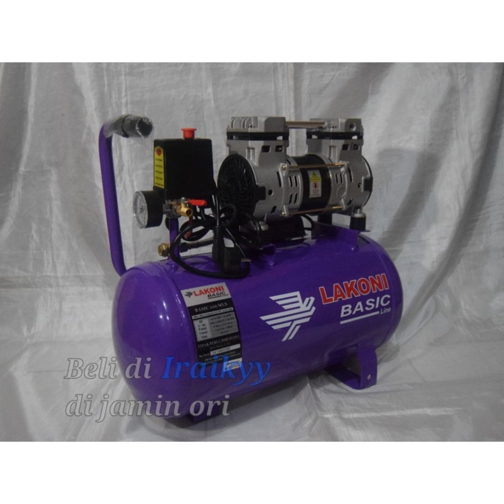 KOMPRESOR LAKONI BASIC 550 ML SERIES TERBARU SILENT TANPA OLI 25 LITER - 0,75HP 550WATT KECIL