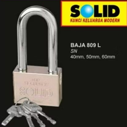 Gembok Solid 809 50mm leher panjang gembok baja solid 50mm/gembok pagar