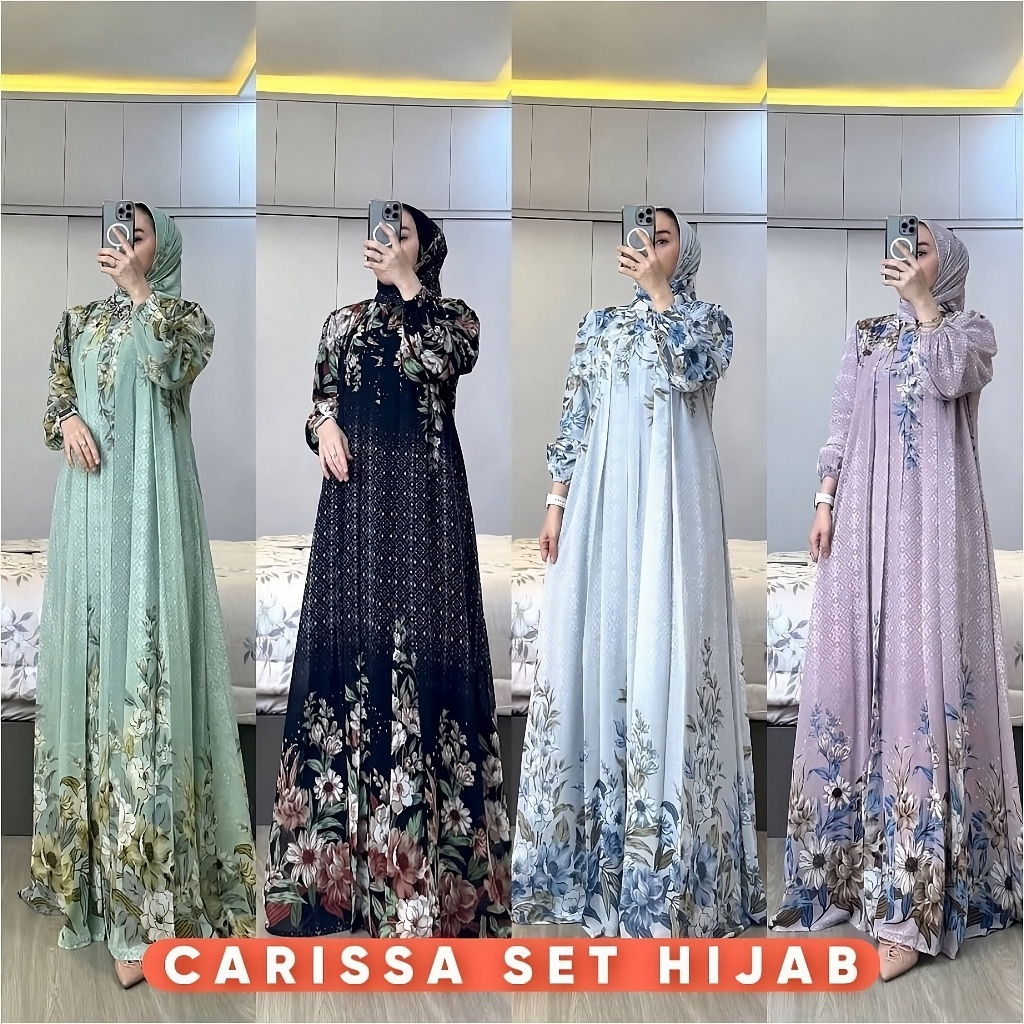 SERLY DRESS SET HIJAB RAYON PREMIUM DRESS ELEGANT DRESS WANITA