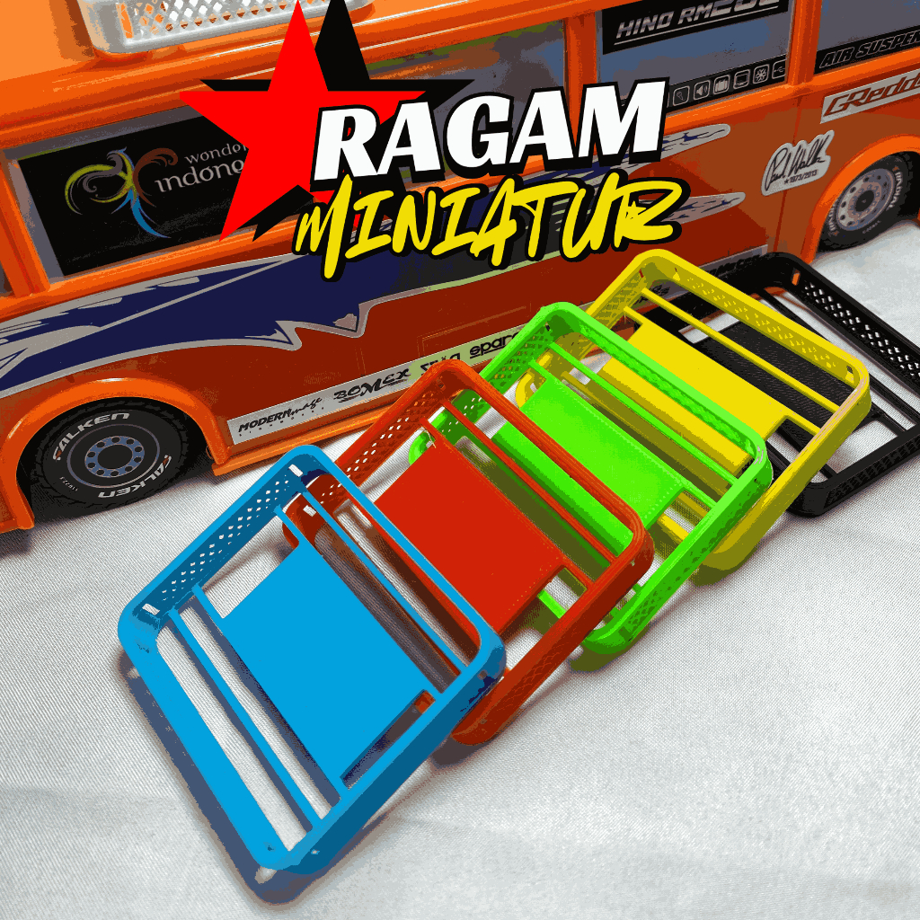 Keranjang atas miniatur bus | Roofrack Miniatur Bus Plastik Skala 1:35