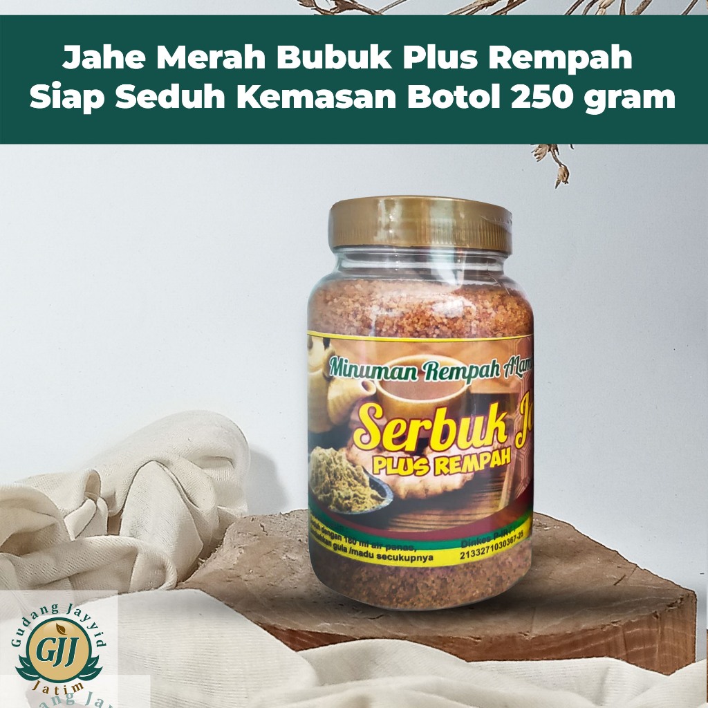 

Jahe Merah Bubuk Plus Rempah Siap Seduh Kemasan Botol 250 gram